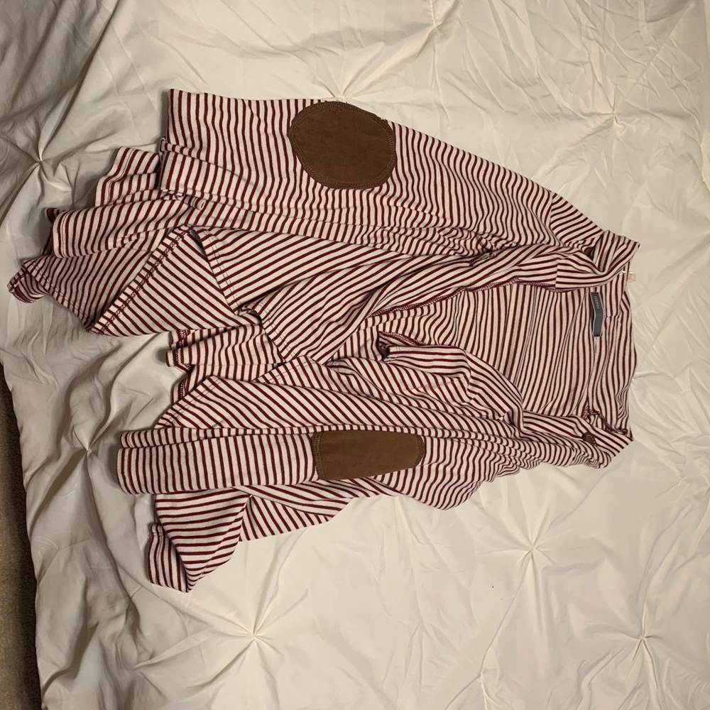 Red and white stripped cardigan